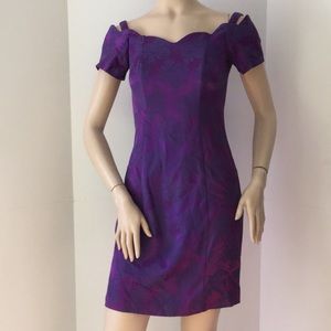 All That Jazz Vintage Purple Floral Dress (Size S)